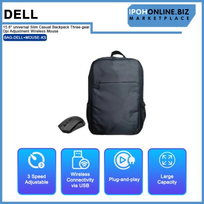 Dell Computer Bag Mouse Set CM2023D 15.6" universal Slim Casual Backpack Three-gear Dpi Adjustment Wireless Mouse