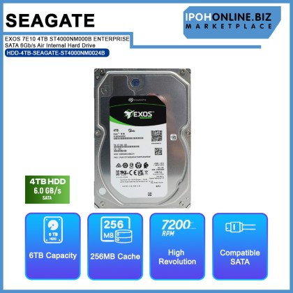 SEAGATE EXOS 7E10 4TB ST4000NM000B ENTERPRISE 3.5 HDD 7200rpm 256MB Cache SATA 6Gb/s Air Internal Hard Drive