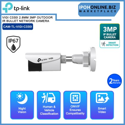 TP-LINK VIGI C330I 2.8MM 3MP OUTDOOR IR BULLET NETWORK CAMERA TP-LINK VIGI C330I 2.8MM 3MP OUTDOOR IR BULLET NETWORK CAMERA