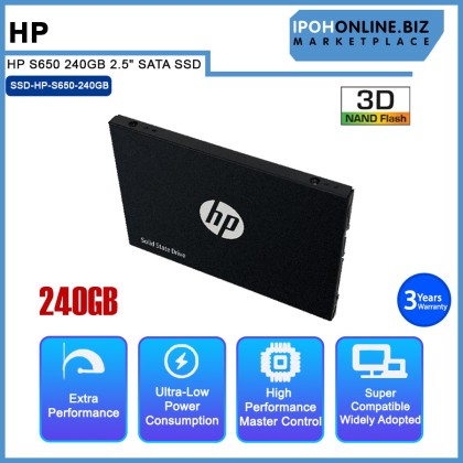 HP S650 240GB 2.5" SATA SSD Solid State Drive