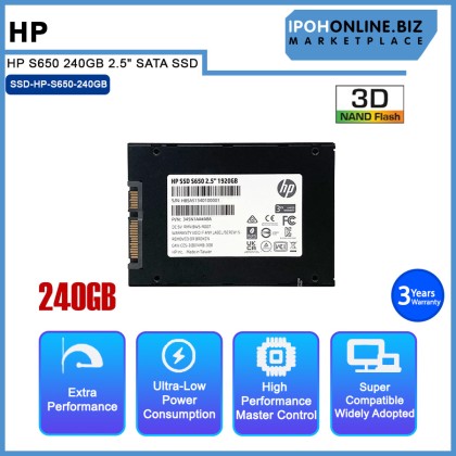 HP S650 240GB 2.5" SATA SSD Solid State Drive