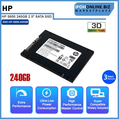 HP S650 240GB 2.5" SATA SSD Solid State Drive