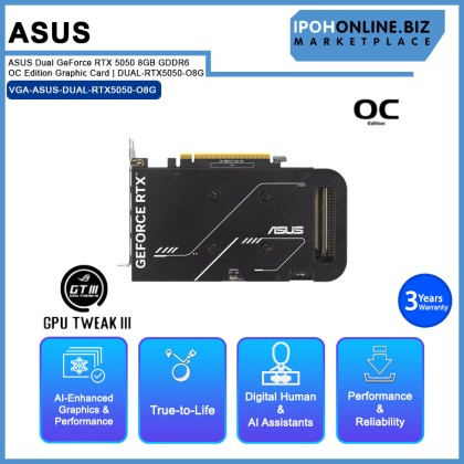 ASUS Dual GeForce RTX™ 5050 8GB GDDR6 OC Edition Graphic Card | DUAL-RTX5050-O8G