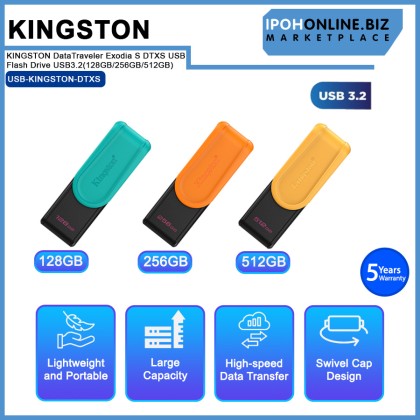 KINGSTON DataTraveler Exodia S DTXS USB Flash Drive USB3.2(128GB/256GB/512GB)