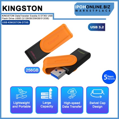 KINGSTON DataTraveler Exodia S DTXS USB Flash Drive USB3.2(128GB/256GB/512GB)