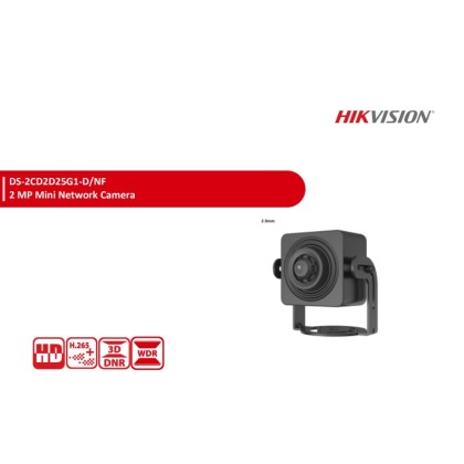 HIKVISION DS-2CD2D25G1-D/NF Network 2MP Fixed 2.8mm Lens H.265+ True WDR Mini Network Camera
