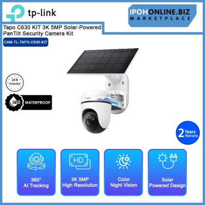 TP-LINK Tapo C630 KIT 3K 5MP Solar-Powered Pan/Tilt Security Camera Kit TP-LINK Tapo C630 KIT 3K 5MP Solar-Powered Pan/Tilt Security Camera Kit