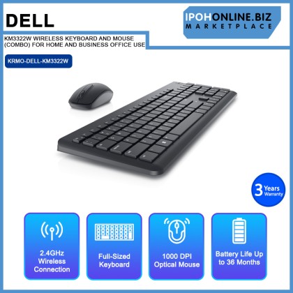 DELL KM3322W WIRELESS KEYBOARD AND MOUSE (COMBO) FOR HOME AND BUSINESS OFFICE USE