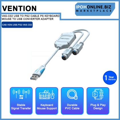 VENTION VAS-C02 USB TO PS/2 CABLE PS/ KEYBOARD MOUSE TO USB CONVERTER ADAPTER VENTION VAS-C02 USB TO PS/2 CABLE PS/ KEYBOARD MOUSE TO USB CONVERTER ADAPTER