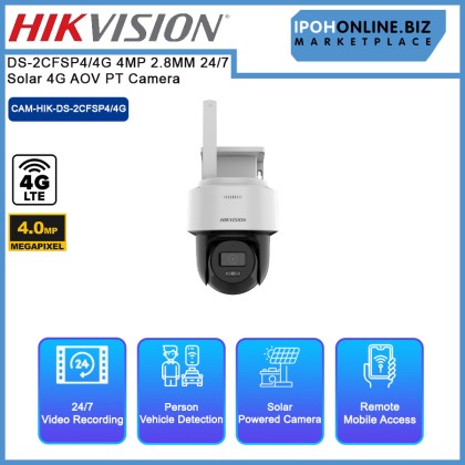 HIKVISION DS-2CFSP4/4G 4MP 2.8MM 24/7 Solar 4G AOV PT Camera