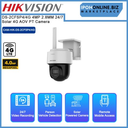 HIKVISION DS-2CFSP4/4G 4MP 2.8MM 24/7 Solar 4G AOV PT Camera