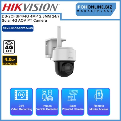 HIKVISION DS-2CFSP4/4G 4MP 2.8MM 24/7 Solar 4G AOV PT Camera