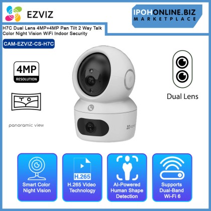 Ezviz H7C Dual Lens 4MP+4MP Pan/Tilt 2 Way Talk Color Night Vision WiFi Indoor Security CCTV Camera Ezviz H7C Dual Lens 4MP+4MP Pan/Tilt 2 Way Talk Color Night Vision WiFi Indoor Security CCTV Camera