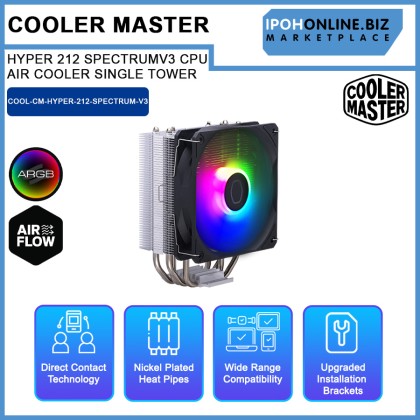 COOLER MASTER HYPER 212 SPECTRUM V3 CPU AIR COOLER SINGLE TOWER