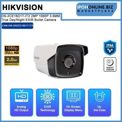 Hikvision DS-2CE16D1T-IT3 2MP 1080P 3.6MM true day/night EXIR bullet camera