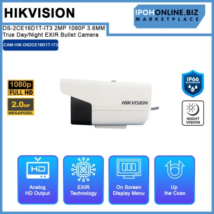 Hikvision DS-2CE16D1T-IT3 2MP 1080P 3.6MM true day/night EXIR bullet camera