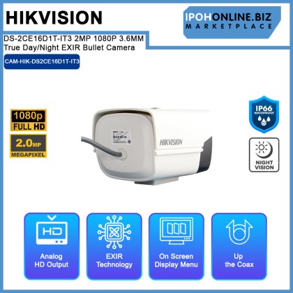 Hikvision DS-2CE16D1T-IT3 2MP 1080P 3.6MM true day/night EXIR bullet camera