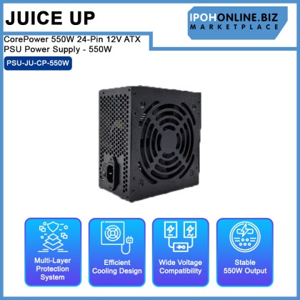 Juice Up CorePower 550W 24-Pin 12V ATX PSU Power Supply - 550W