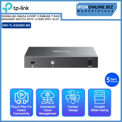 TP-LINK ES206X-M2 OMADA 5-PORT 2.5GBASE-T EASY MANAGED SWITCH WITH 1x10GE SFP+ SLOT
