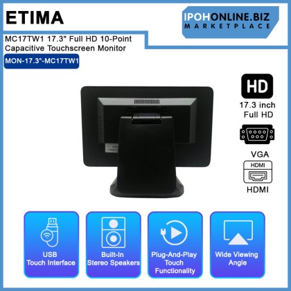 Etima MC17TW1 17.3" Full HD 10-Point Capacitive Touchscreen Monitor