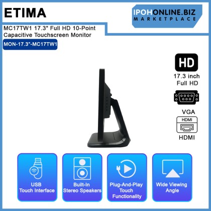 Etima MC17TW1 17.3" Full HD 10-Point Capacitive Touchscreen Monitor