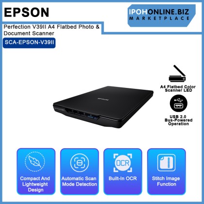 Epson Perfection V39II A4 Flatbed Photo & Document Scanner