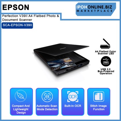 Epson Perfection V39II A4 Flatbed Photo & Document Scanner