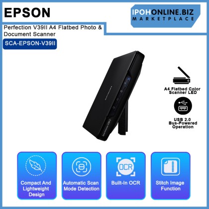 Epson Perfection V39II A4 Flatbed Photo & Document Scanner