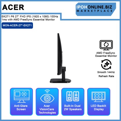 Acer EK271 P6 27" FHD IPS (1920 x 1080) 100Hz 1ms with AMD FreeSync Essential Monitor