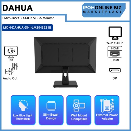 Dahua LM25-B221B 24.5" IPS FHD 144Hz VESA Monitor  (DP, HDMI, Audio Out)