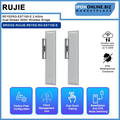 RUJIE REYEERG-EST100-E 2.4GHz Dual-Stream 500m Wireless Bridge