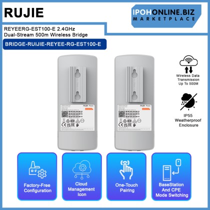 RUJIE REYEERG-EST100-E 2.4GHz Dual-Stream 500m Wireless Bridge