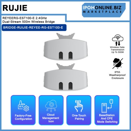 RUJIE REYEERG-EST100-E 2.4GHz Dual-Stream 500m Wireless Bridge