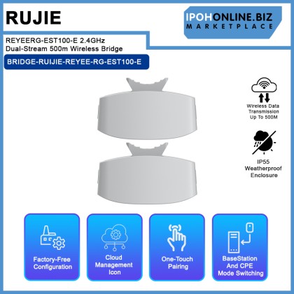 RUJIE REYEERG-EST100-E 2.4GHz Dual-Stream 500m Wireless Bridge