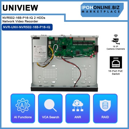 UNV UNIVIEW NVR502-16B-P16-IQ 2 HDDs 16-Ch 16-POE Network Video Recorder