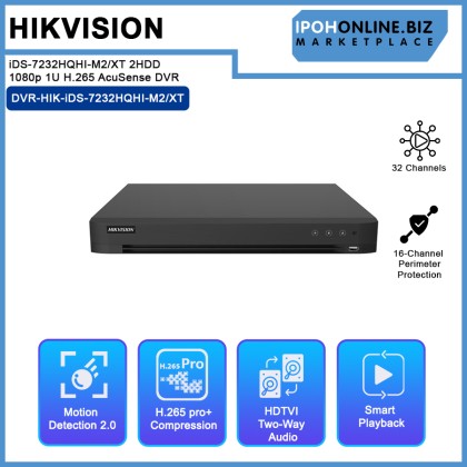 HIKVISION iDS-7232HQHI-M2/XT 32-ch 2HDD 1080p 1U H.265 AcuSense DVR