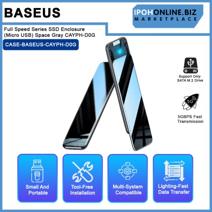 Baseus Full Speed Series SSD Enclosure (Micro USB) Space Gray CAYPH-D0G