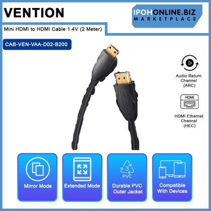 VENTION Mini HDMI to HDMI Cable 1.4V (2 Meter)
