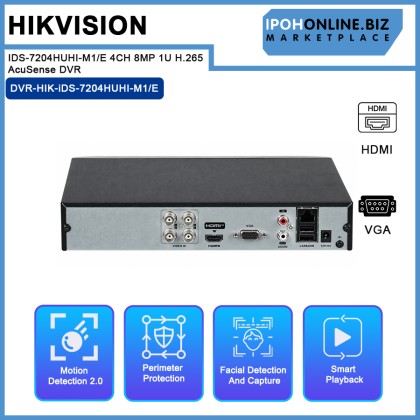 HIKVISION IDS-7204HUHI-M1/E 4CH 8MP 1U H.265 AcuSense DVR