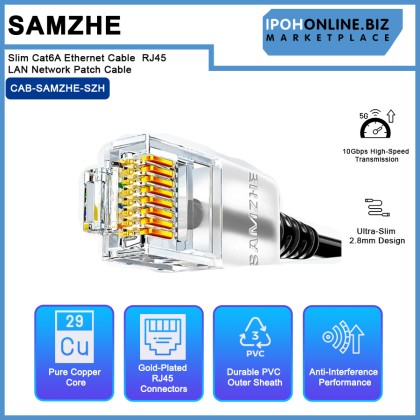 SAMZHE Slim Cat6A Ethernet Cable 10Gbps High Speed RJ45 LAN Network Patch Cable SAMZHE Slim Cat6A Ethernet Cable 10Gbps High Speed RJ45 LAN Network Patch Cable