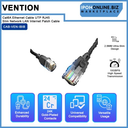 Vention Cat6A Ethernet Cable 10Gbps High Speed UTP RJ45 Slim Network LAN Internet Patch Cable