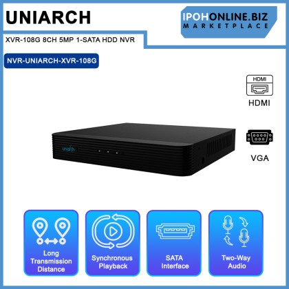 UNIARCH XVR-108G 8CH 5MP 1-SATA HDD NVR