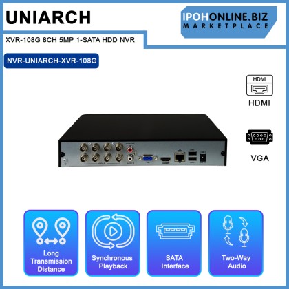 UNIARCH XVR-108G 8CH 5MP 1-SATA HDD NVR