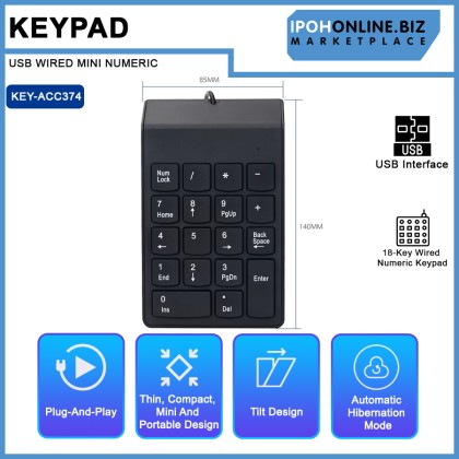 USB WIRED MINI NUMERIC KEYPAD