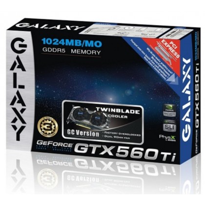 Galaxy GeForce GTX 560 Ti GC 1GB GDDR5 PCIe Graphics Card