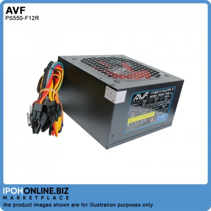 AVF 550W Power Supply With 12CM Red Fan