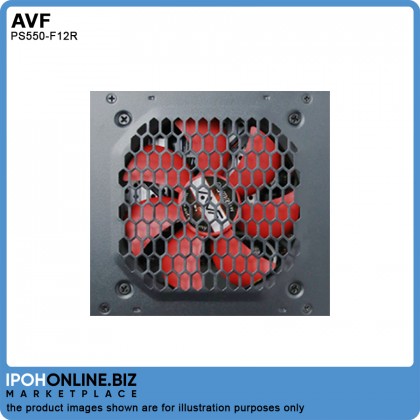 AVF 550W Power Supply With 12CM Red Fan