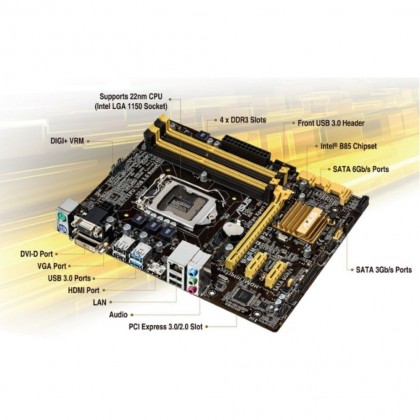 ASUS B85M-G LGA 1150 DDR3 USB 3.0 Micro ATX Motherboard