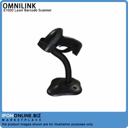 OMNILINK SL1000 USB Wired 1D Laser Scanner with Stand