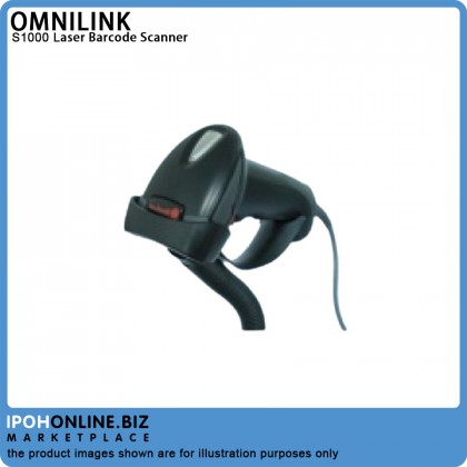 OMNILINK SL1000 USB Wired 1D Laser Scanner with Stand